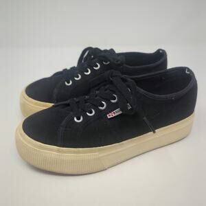 Superga 2790 Platform Black Sneaker Womens Size 7